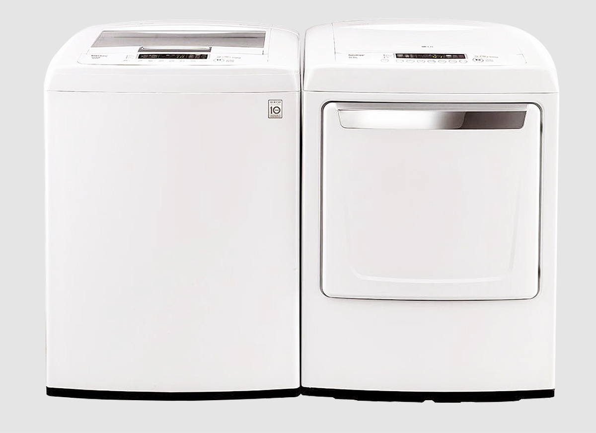 The LG Ultra-Large Capacity High Efficiency Top Load Washer with Matching ELECTRIC Dryer