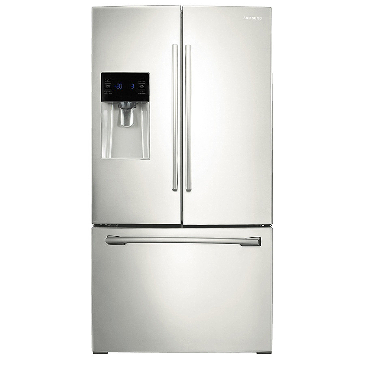 The Samsung RF263BEAE 36" French-door Refrigerator